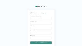 
                            13. One step signup - OVRSEA