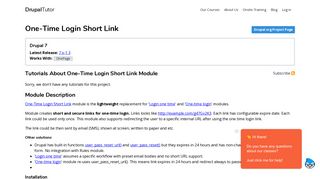 
                            5. One-Time Login Short Link | Drupal Online Training Classes from ...