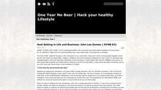
                            11. One Year No Beer | Hack your healthy Lifestyle: Goal Setting in Life ...