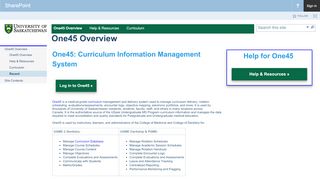 
                            6. One45 Overview - Home - University of Saskatchewan SharePoint