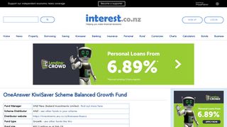 
                            12. OneAnswer KiwiSaver Scheme Balanced Growth Fund | interest.co.nz