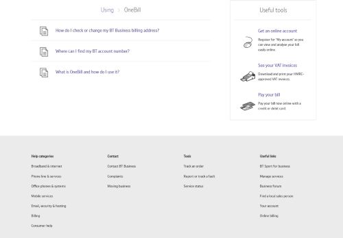 
                            10. OneBill | Using | Billing | BT Business