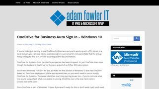 
                            13. OneDrive for Business Auto Sign In - Windows 10 - AdamFowlerIT.com