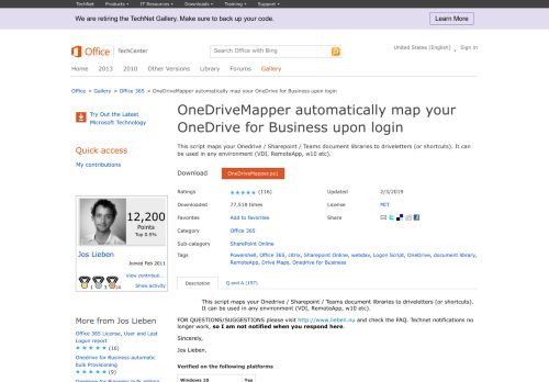 
                            9. OneDriveMapper automatically map your OneDrive ... - TechNet Gallery