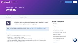 
                            10. Oneflow – Upsales Help Center - Upsales Support