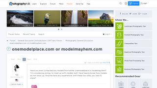 
                            8. onemodelplace.com or modelmayhem.com - Photography Forum ...