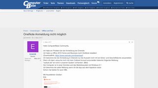 
                            4. OneNote Anmeldung nicht möglich | ComputerBase Forum