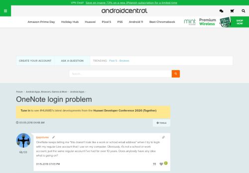 
                            8. OneNote login problem - Android Forums at AndroidCentral.com