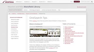 
                            13. OneSearch Tips - Maureen and Mike Mansfield Library - University Of ...