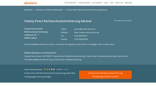 
                            4. Onesty Direct Kündigungsadresse und Kontaktdaten - Aboalarm