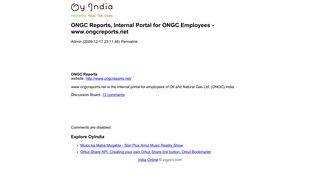 
                            5. ONGC Reports, Internal Portal for ONGC Employees - www ...