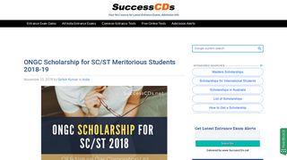 
                            7. ONGC Scholarship for SC/ST Meritorious Students 2018-19