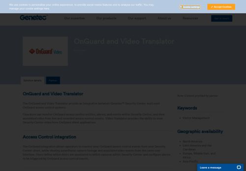 
                            7. OnGuard and Video Translator by Lenel | Genetec