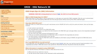 
                            7. ONID Single-Sign-On (SSO) Information - Oregon State University