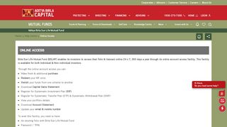 
                            11. Online Access - Birla Sun Life Mutual Fund