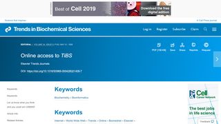 
                            9. Online access to TiBS: Trends in Biochemical Sciences - Cell Press