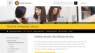 
                            3. Online access - Utrecht University Library - Utrecht University