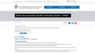 
                            7. Online Accommodation Student Information System - UWI St. Augustine
