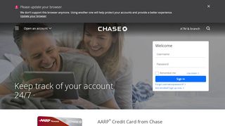 
                            7. Online account access | AARP® Credit Card | Chase.com
