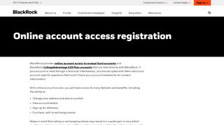 
                            3. Online Account Access Registration | BlackRock