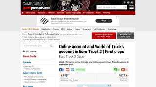 
                            8. Online account and World of Trucks account in Euro Truck 2 | First ...