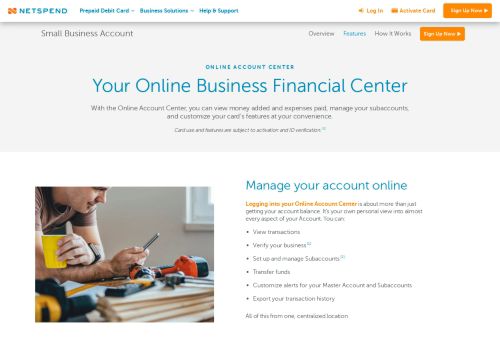 
                            3. Online Account Center | Netspend Small Business Account