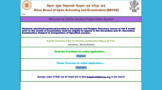 
                            3. Online Admission in BBOSE