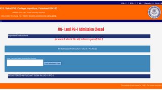 
                            3. Online Admission | K S Saket PG College, Ayodhya, Faizabad (Uttar ...