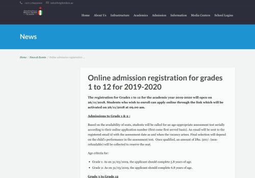 
                            13. Online admission registration for grades 1 to 12 for 2019-2020 | Bright ...