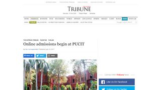 
                            8. Online admissions begin at PUCIT | The Express Tribune