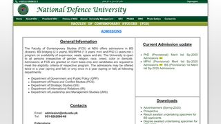
                            4. Online Admissions - National Defence University, Islamabad