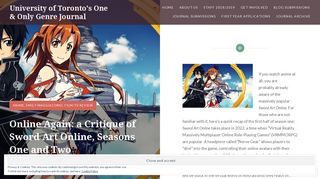 
                            4. Online Again: a Critique of Sword Art Online, Seasons One and Two ...