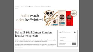 
                            11. Online-Angebot: Bei Aldi Süd können Kunden jetzt Lotto spielen