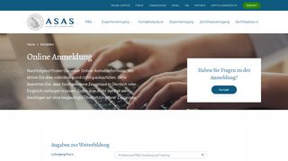 
                            3. Online Anmeldung - ASAS