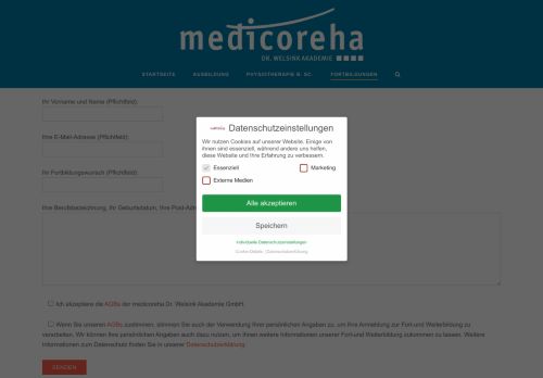 
                            6. Online-Anmeldung Fort- und Weiterbildung - medicoreha