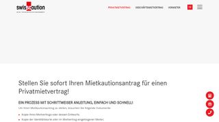 
                            1. Online Anmeldung - Mietkaution - Privatmietvertrag - SwissCaution