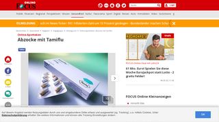 
                            7. Online-Apotheken: Abzocke mit Tamiflu - FOCUS Online