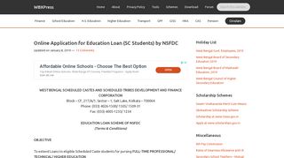 
                            5. Online Application for Education Loan (SC Students) by NSFDC ...