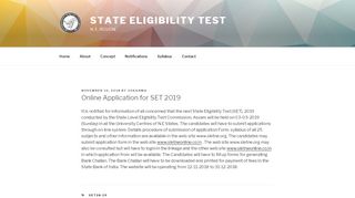 
                            13. Online Application for SET 2019 – STATE ELIGIBILITY TEST