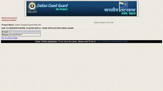 
                            2. ONLINE APPLICATION - Indian Coast Guard