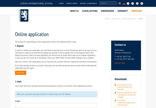 
                            5. Online application - Leipzig International School: Login