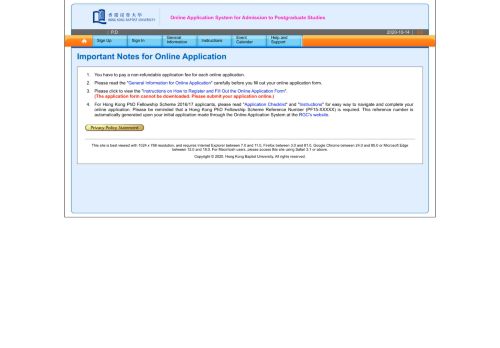 
                            6. Online Application System for Admission to Postgraduate Studies