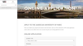 
                            2. Online Application | The American University of Paris