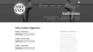 
                            13. Online Audition Registration | SSDI & VVDI