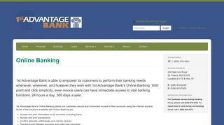 
                            9. Online Banking - 1st Advantage Bank