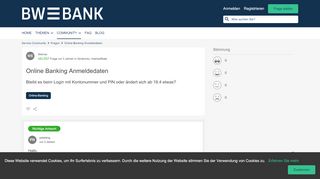 
                            7. Online Banking Anmeldedaten | BW-Bank Service Community