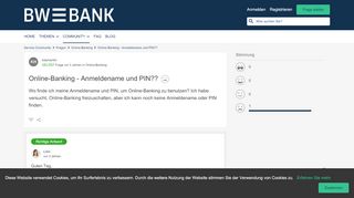 
                            13. Online-Banking - Anmeldename und PIN?? | BW-Bank Service ...