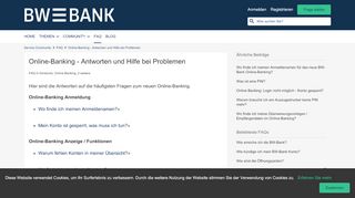 
                            2. Online-Banking - Antworten und Hilfe bei Problemen | BW-Bank ...