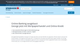 
                            5. Online-Banking ausgebaut: George jetzt mit ... - Sparkasse