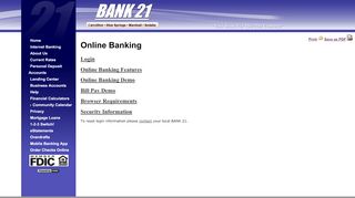
                            3. Online Banking - Bank 21